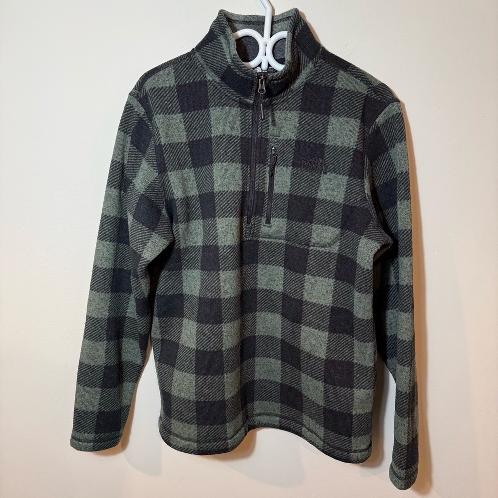 The North Face Green and Black Zip Up Sweater